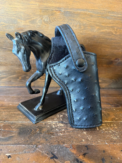 Black Ostrich Skin full size holster