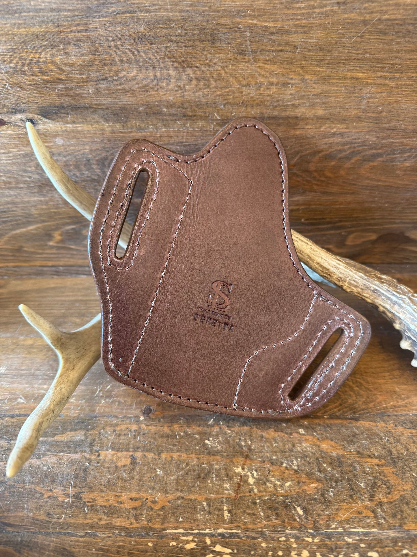 Dark brown ostrich skin luxury holster ( Beretta )