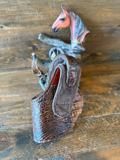 Rustic brown  Crocodile skin compact holster (1911)