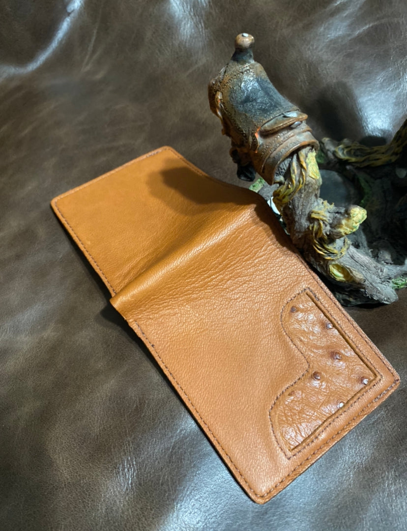 Conac ostrich corner. Lamb skin wallet