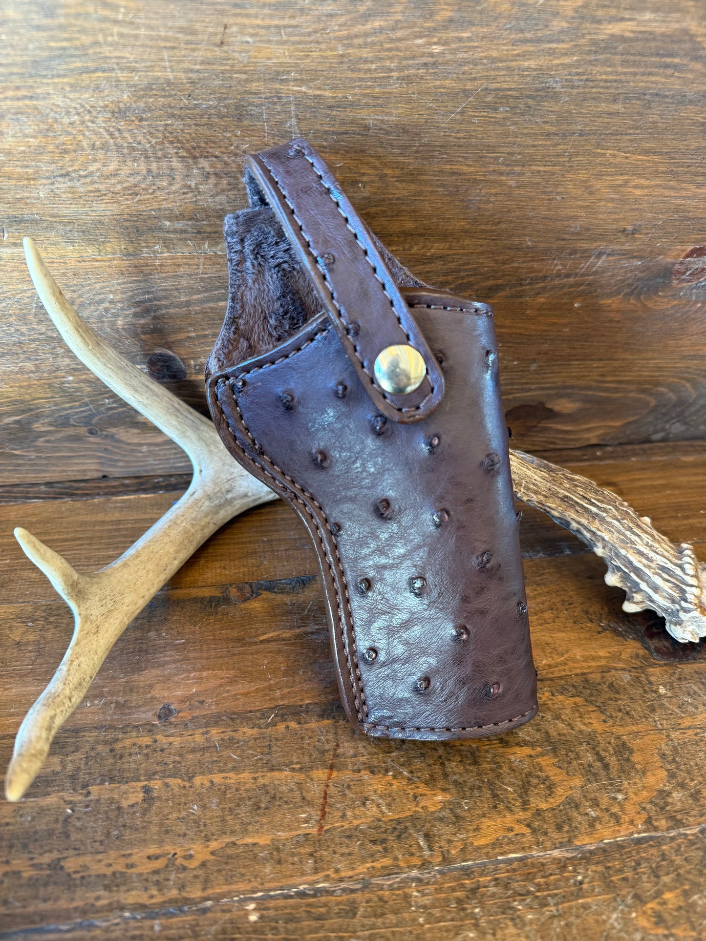 Dark brown ostrich skin full holster 5” (1911)