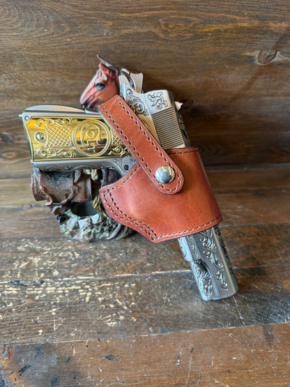 Tan veg-tan leather compact holster (1911)