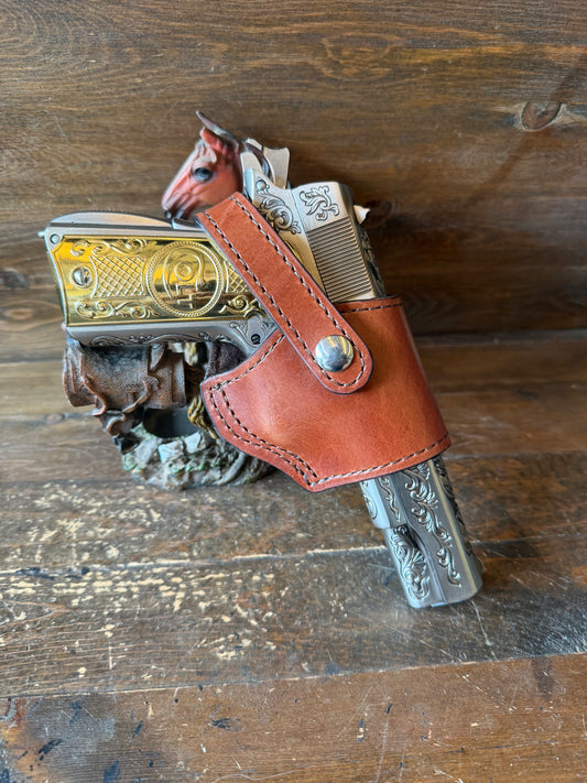 Tan veg-tan leather compact holster (1911)