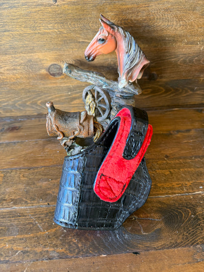 Black/Red crocodile skin compact holsters (1911)