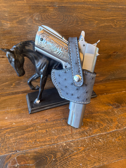 Dark gray ostrich skin compact holster (1911)