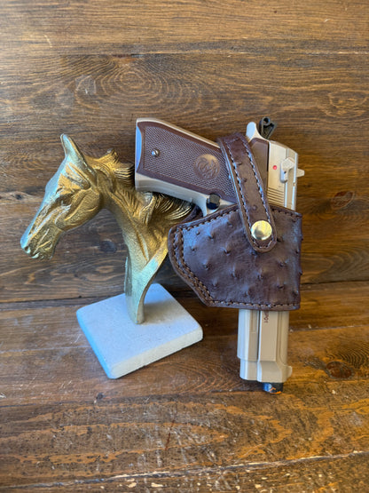 Dark brown ostrich skin compact holster ( Beretta )