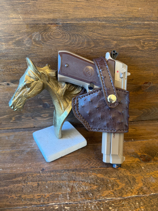 Dark brown ostrich skin compact holster ( Beretta )