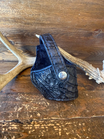 Black/chrome crocodile skin compact holster ( 1911, High-Power )