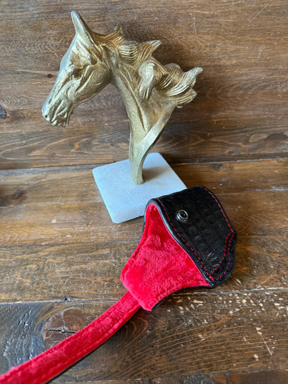 Black/red Crocodile skin belly compact holster
