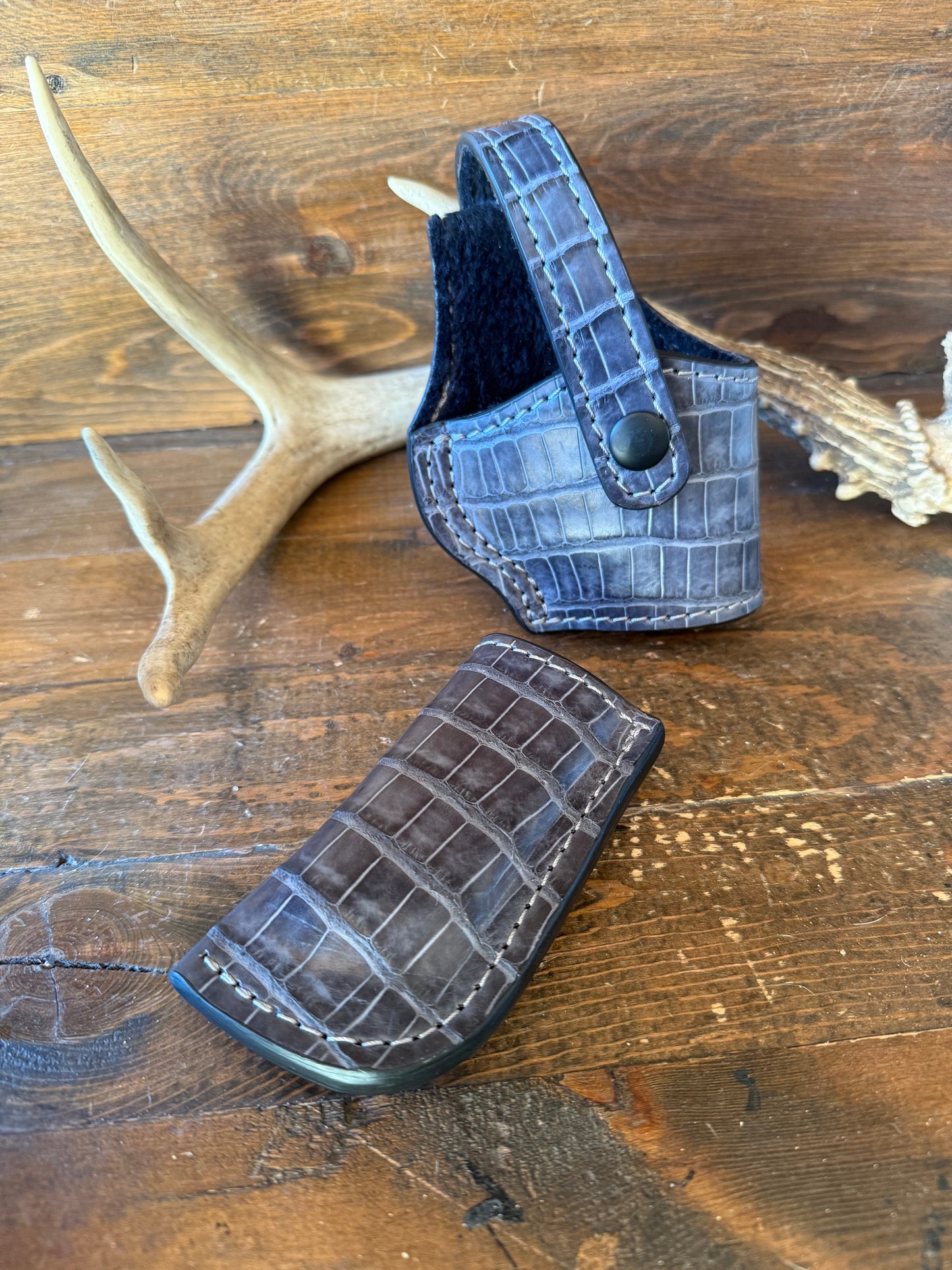 Dark gray alligator belly compact holster Set. ( 1911 )