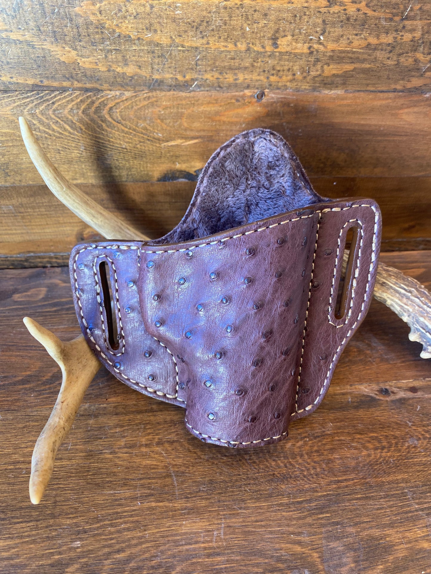 Dark brown ostrich luxury holster ( Beretta )