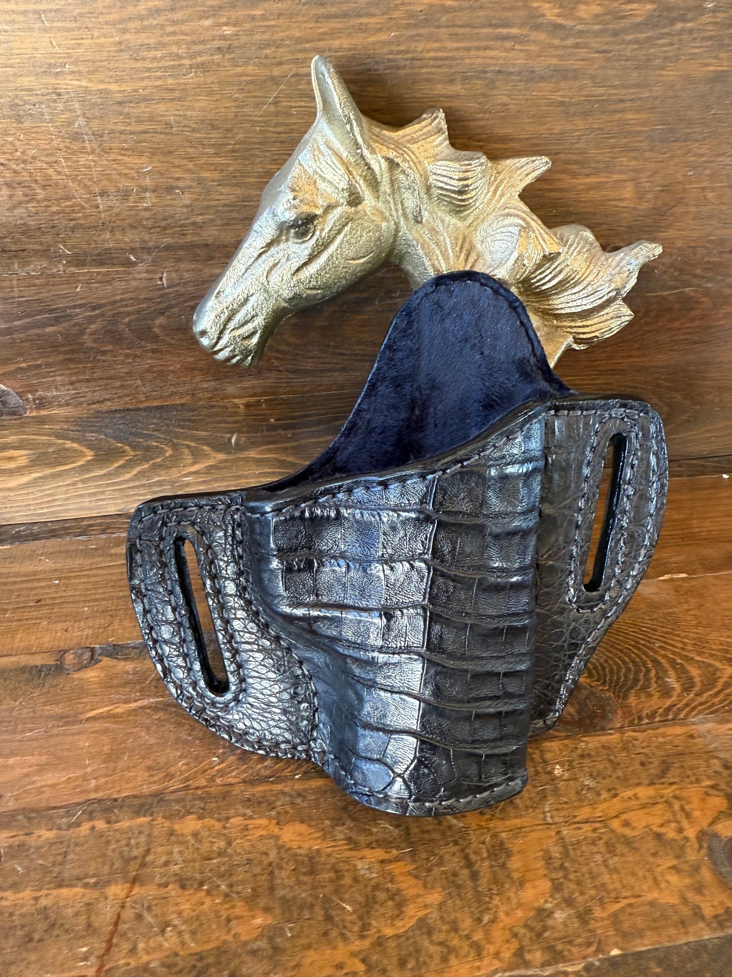 Black crocodile belly skin luxury holster ( Beretta )
