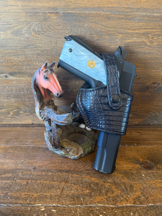 Black Crocodile belly compact holster (1911) -2