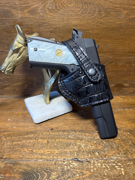 Black Alligator tail skin compact holster ( 1911 ) ( High-Power )