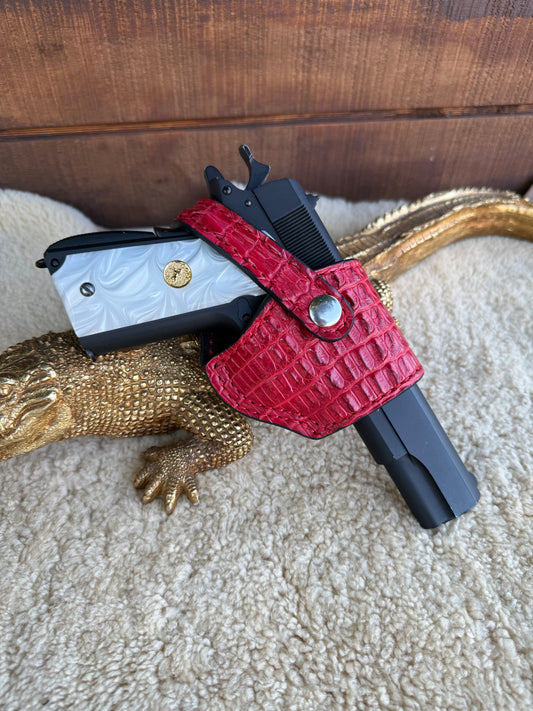 Red Nile Crocodile Hornback compact holster ( 1911, High-power )