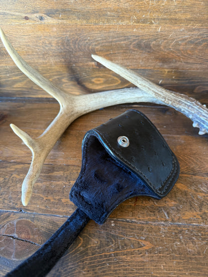Black/Chrome ostrich compact holster ( Glock )