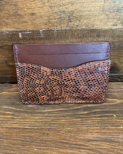 Brown lizard skin cardholder