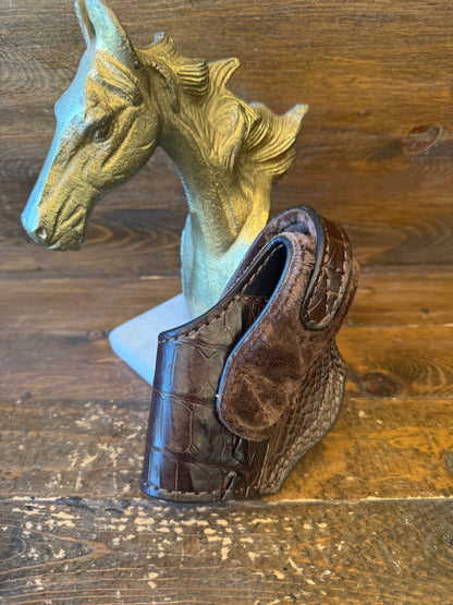 Brown/Gold  alligator belly compact holster (1911)