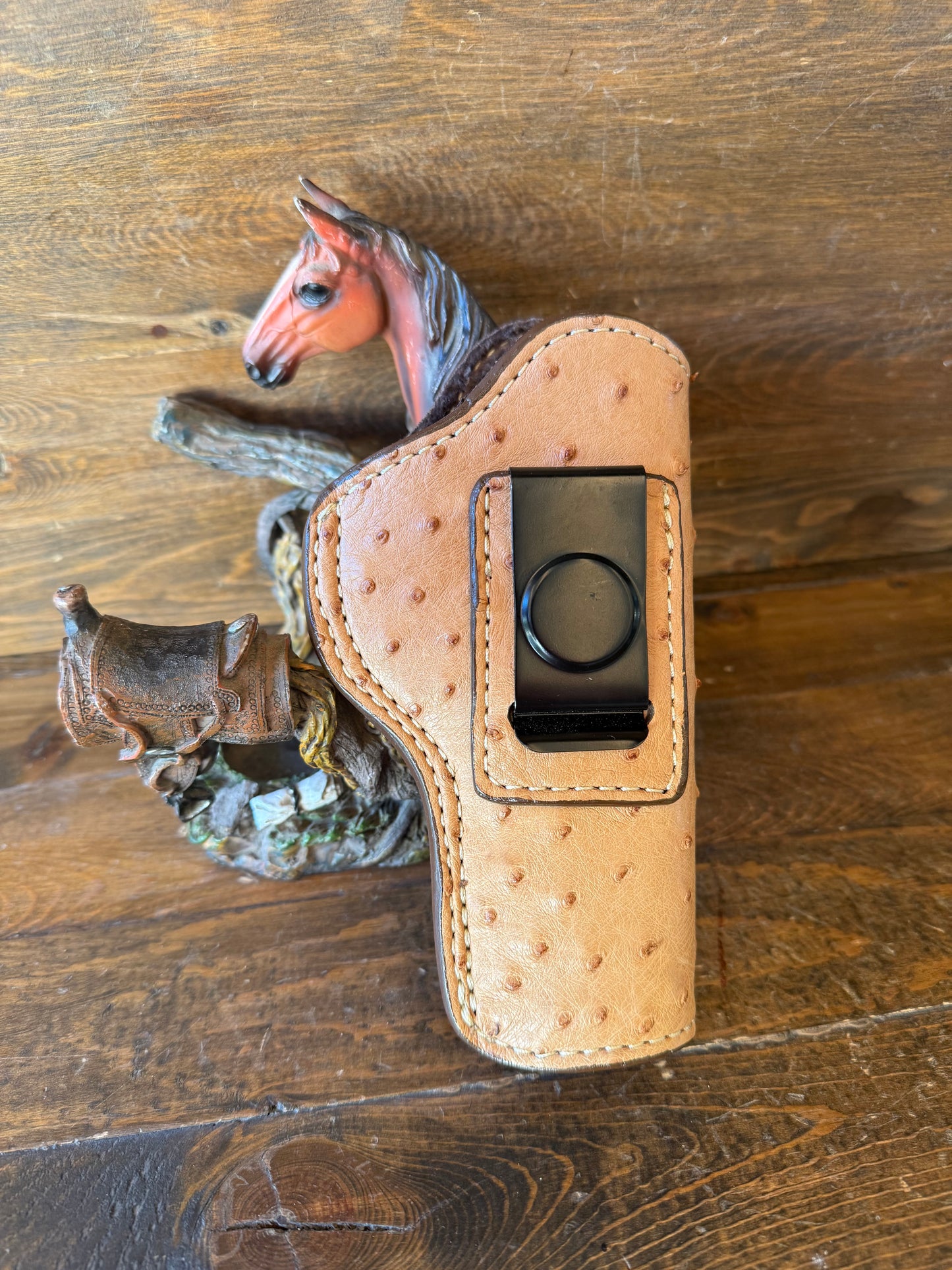 Honey color ostrich skin IWB holster 5” ( 1911 )