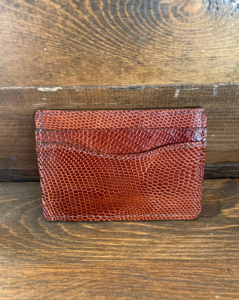 Brown full lizard skin cardholder