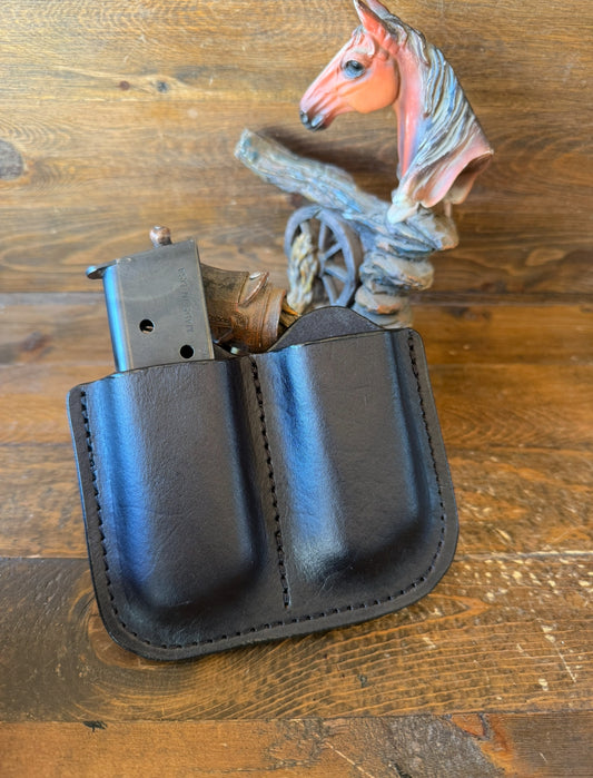 2 Black magazine veg tan leather holster ( 1911 )