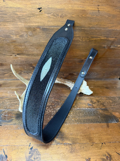 Black stingray skin rifle sling