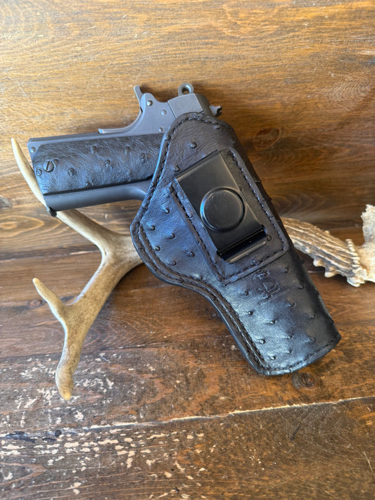 IWB Black full ostrich skin luxury holster. (1911)