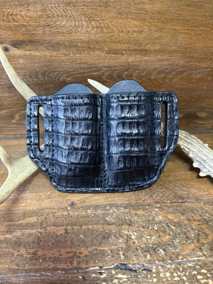 Black crocodile skin 2 magazine Owb holster. (1911)