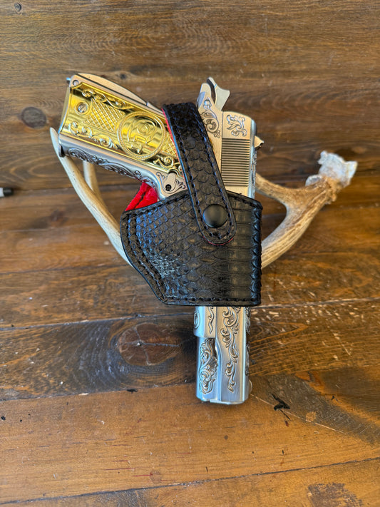Black/Red snake skin luxury compact holster (1911)