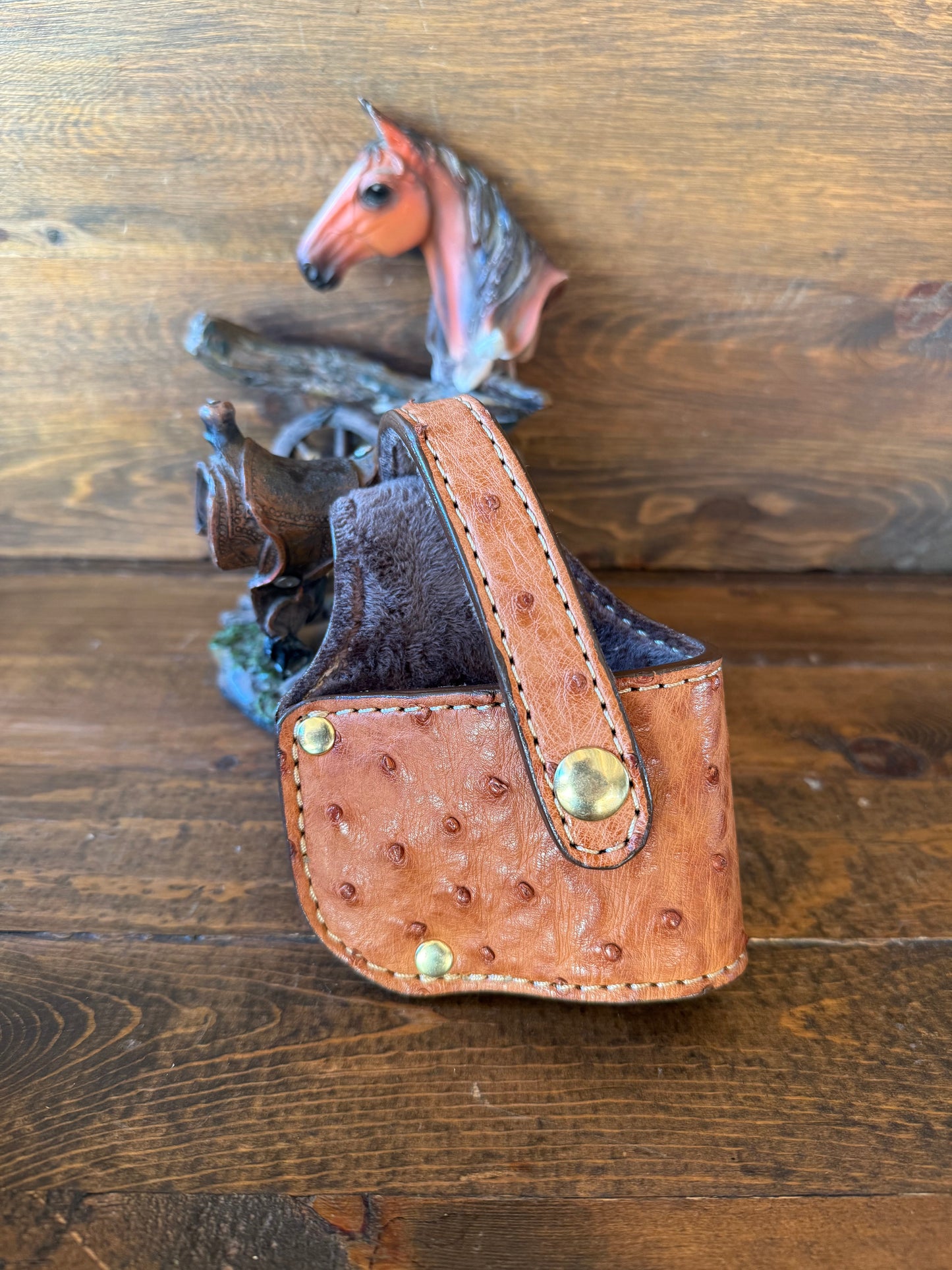 Rustic Conac ostrich skin luxury compact holster (1911)