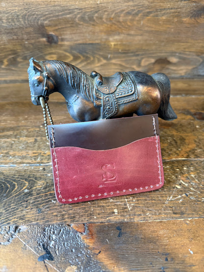 Brown alligator skin cardholder / Natural edges