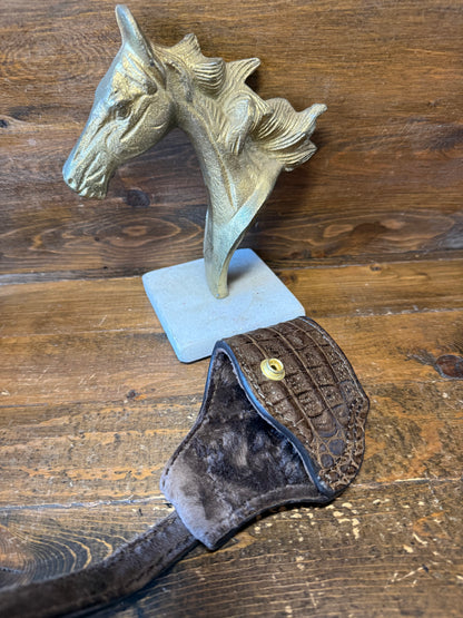 Brown/gold Crocodile belly compact holster (1911)
