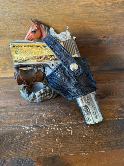 Black/White crocodile skin Deluxe compact holster ( 1911 )