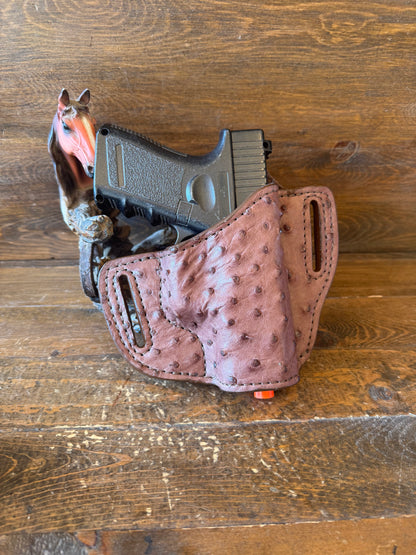 Rustic brown ostrich skin luxury holster ( Glock )
