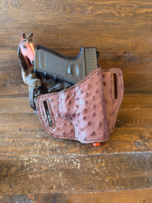 Rustic brown ostrich skin luxury holster ( Glock )