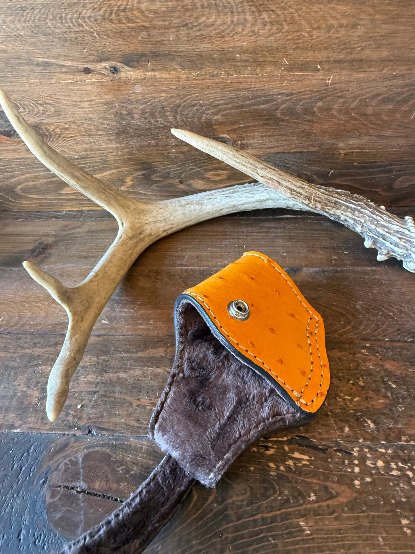 Honey/Chrome ostrich skin compact holster ( 1911 )