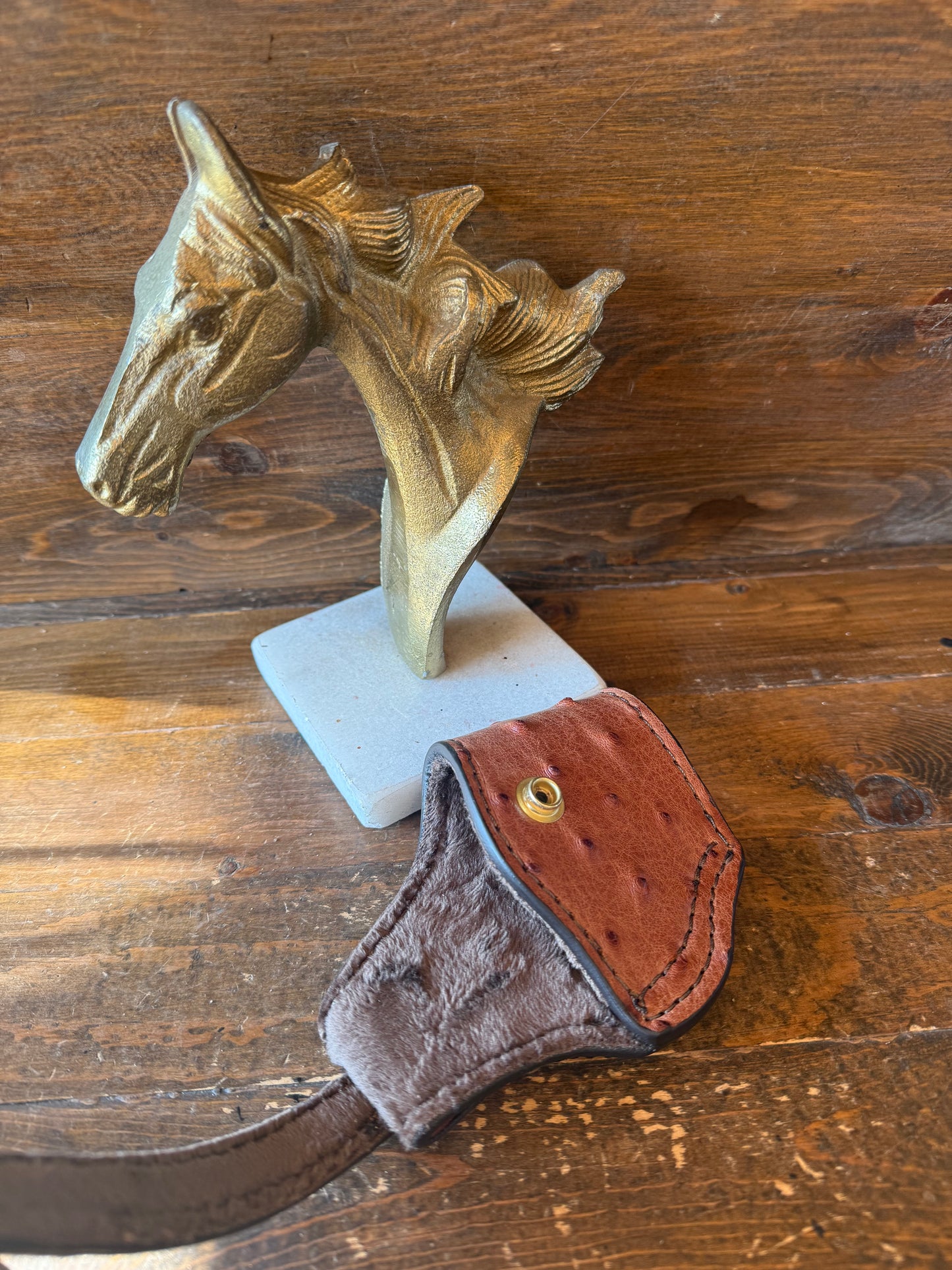 Gerbera/gold ostrich skin compact holster (1911)
