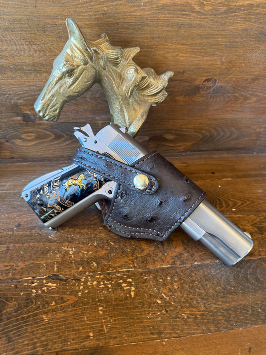 Nicotine brown ostrich compact holster (1911)