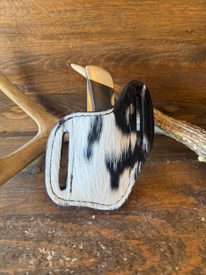 Black/brown cowhide knife sheath