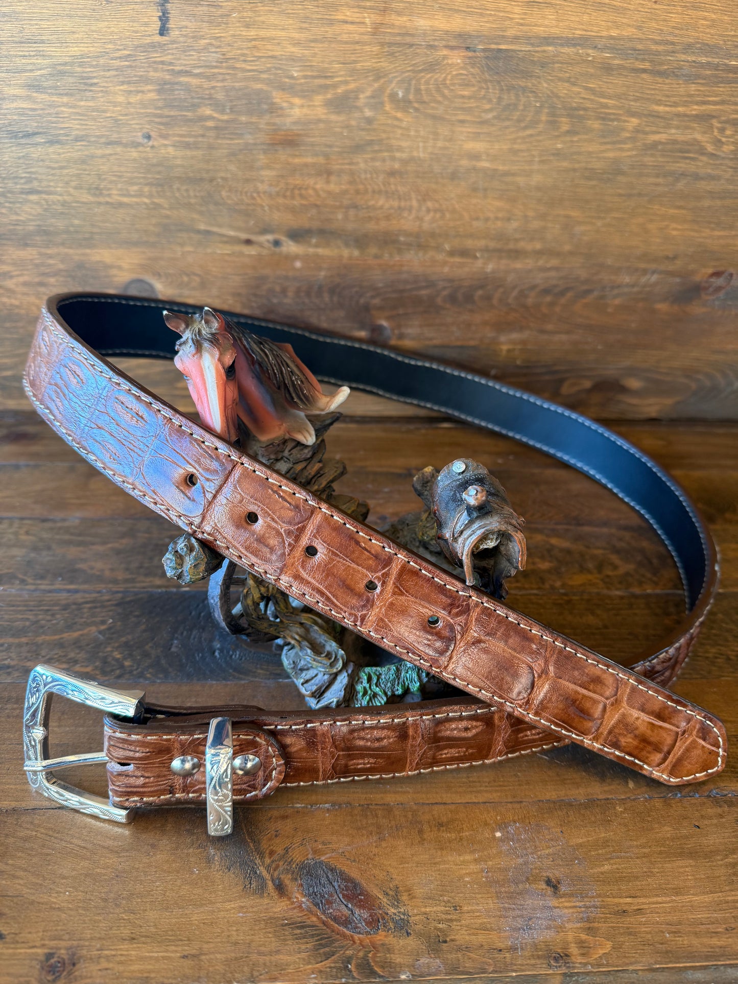 Brown caiman/crocodile Belt