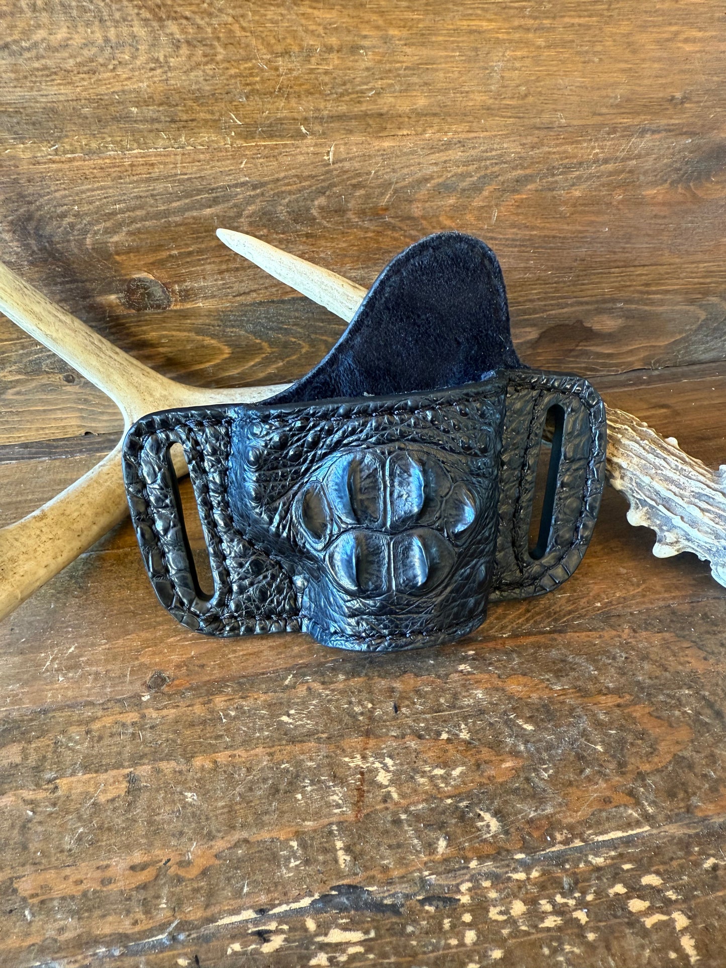Black Crocodile Hornback  Neck Bikini Luxury Holster. ( 1911 )