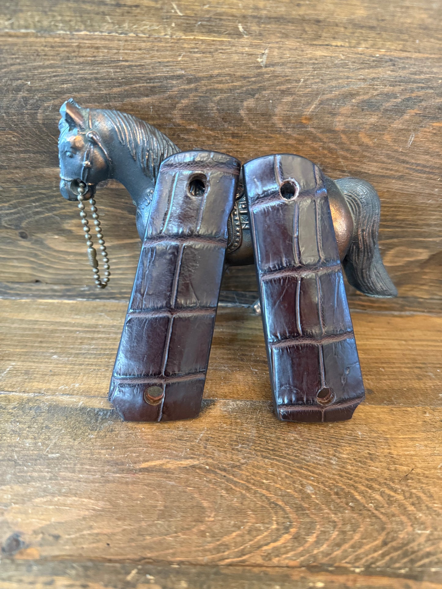 Dark Brown Alligator Skin Luxury Grips