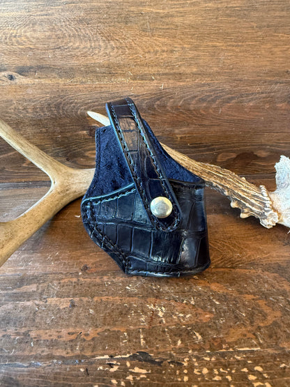 Black/gold alligator belly skin compact holster (1911)