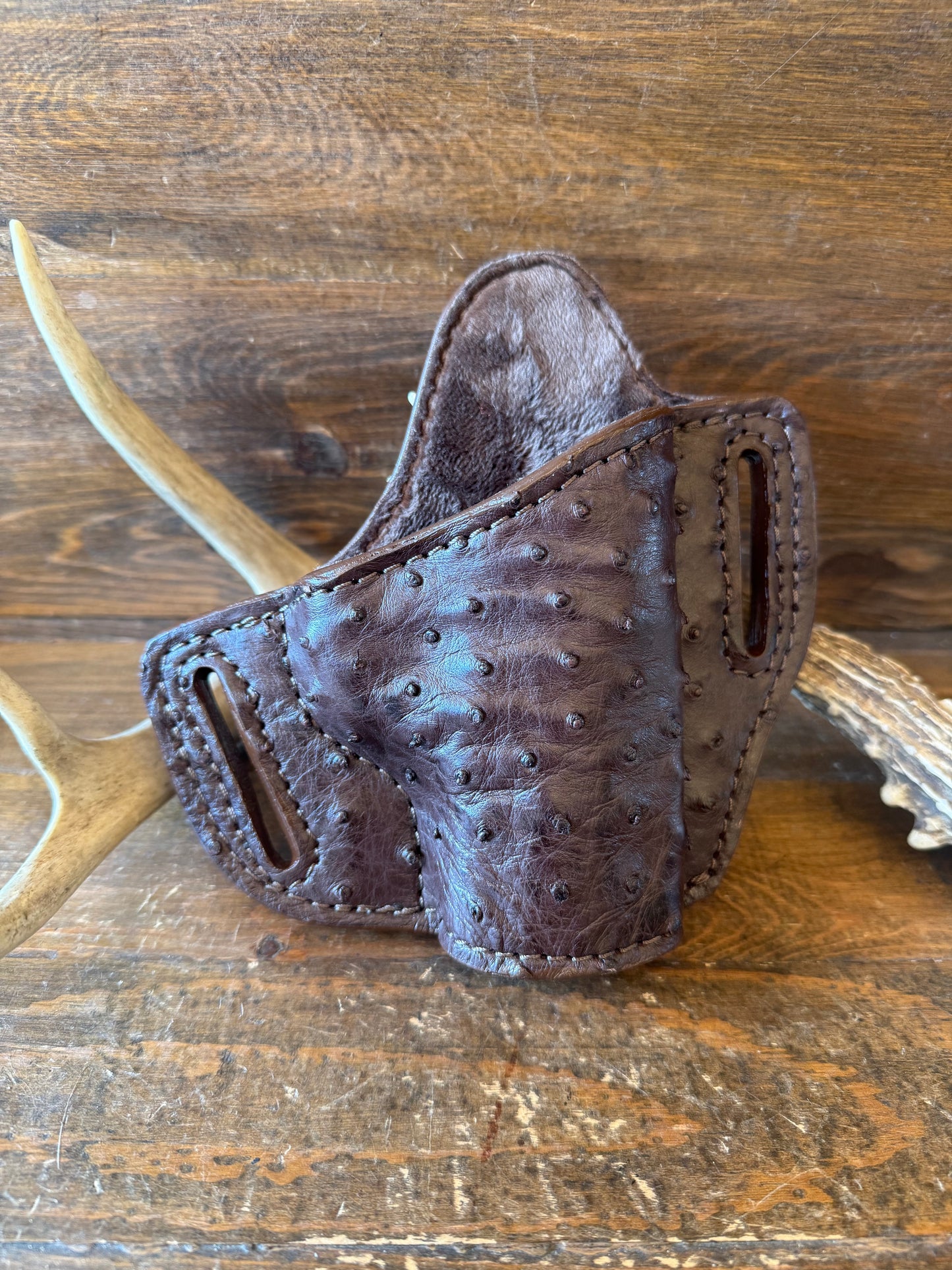 Dark brown ostrich skin luxury holster ( Beretta )