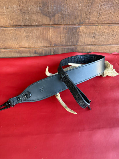 Black Crocodile Belly Luxury Rifle sling