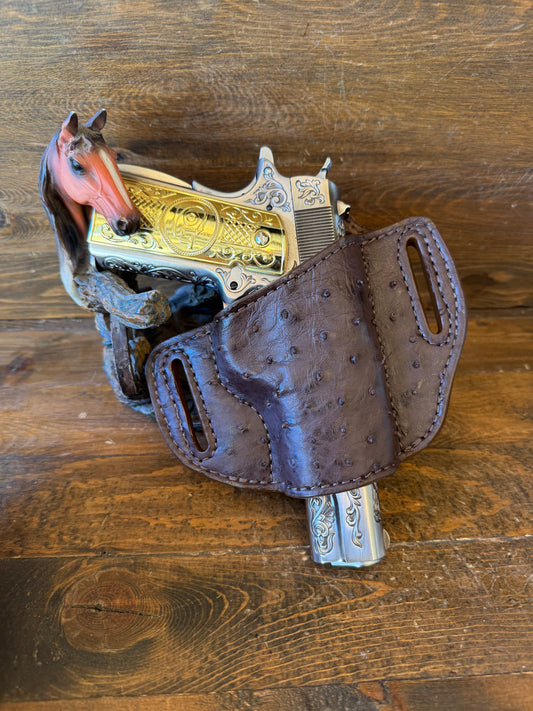 Dark brown ostrich skin holster (1911)