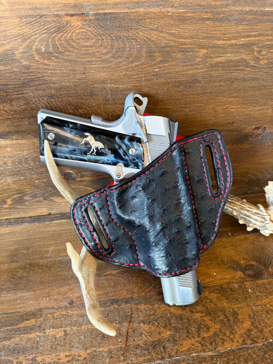 Black/red Ostrich skin holster (1911)