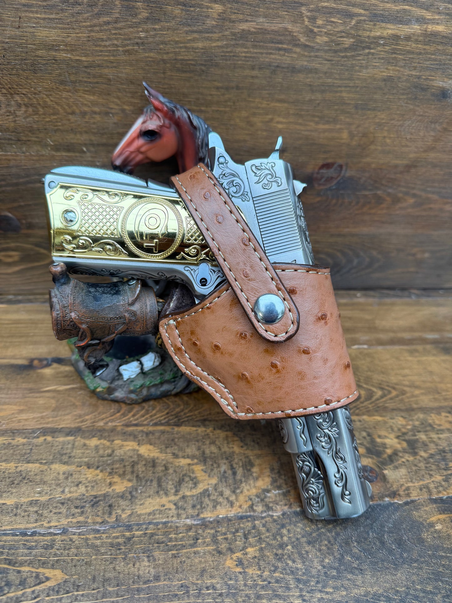 Saddle  ostrich skin compact holster (1911)