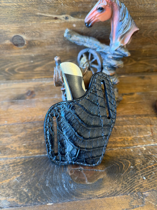 Black Crocodile knife sheath