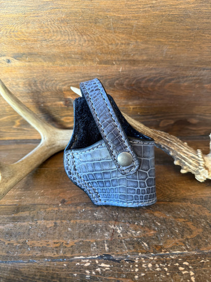 Dark gray alligator belly skin compact holster. ( 1911 )